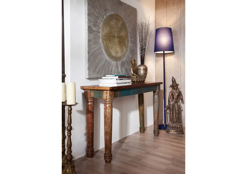 Konsolentisch Altholz 120x40x76 mehrfarbig lackiert FABLE #11 Echt