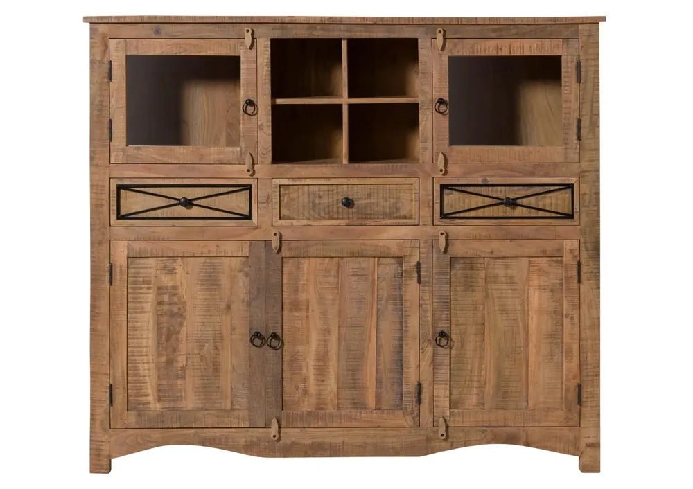 Versand Am Gleichen Tag Highboard Akazie 160x40x140 natur versiegelt NATURE OF SPIRIT #339