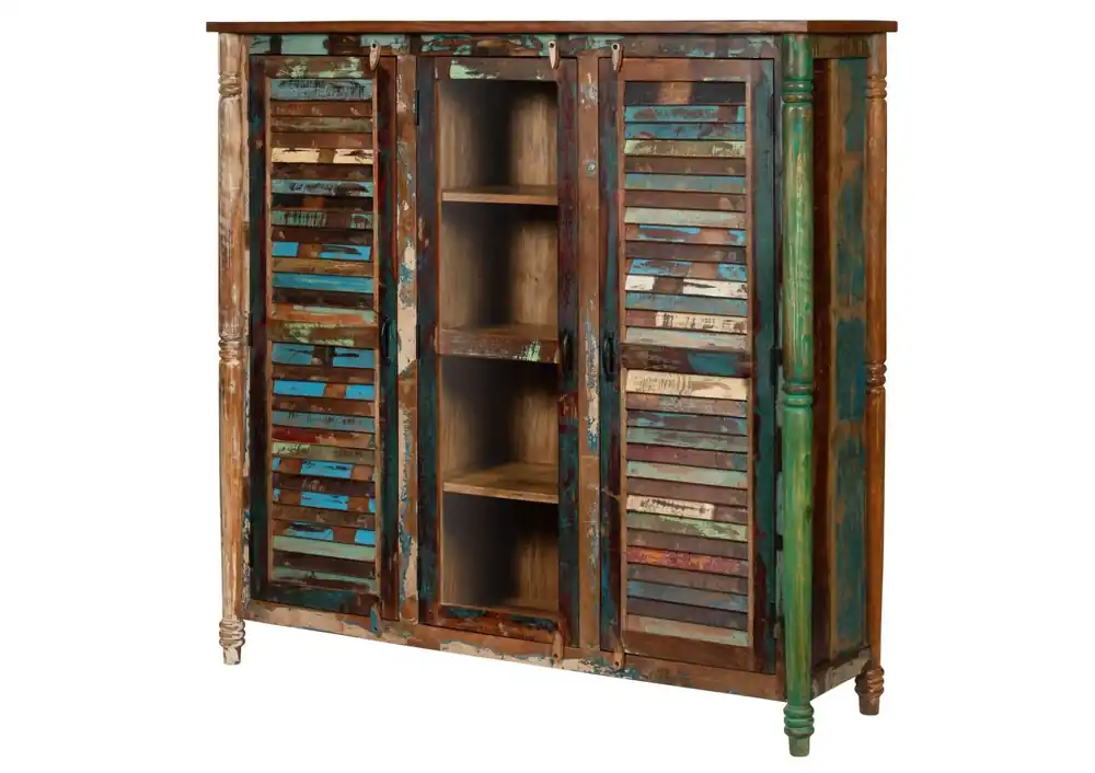 Beliebt Highboard Altholz 155x45x150 mehrfarbig lackiert FABLE #37