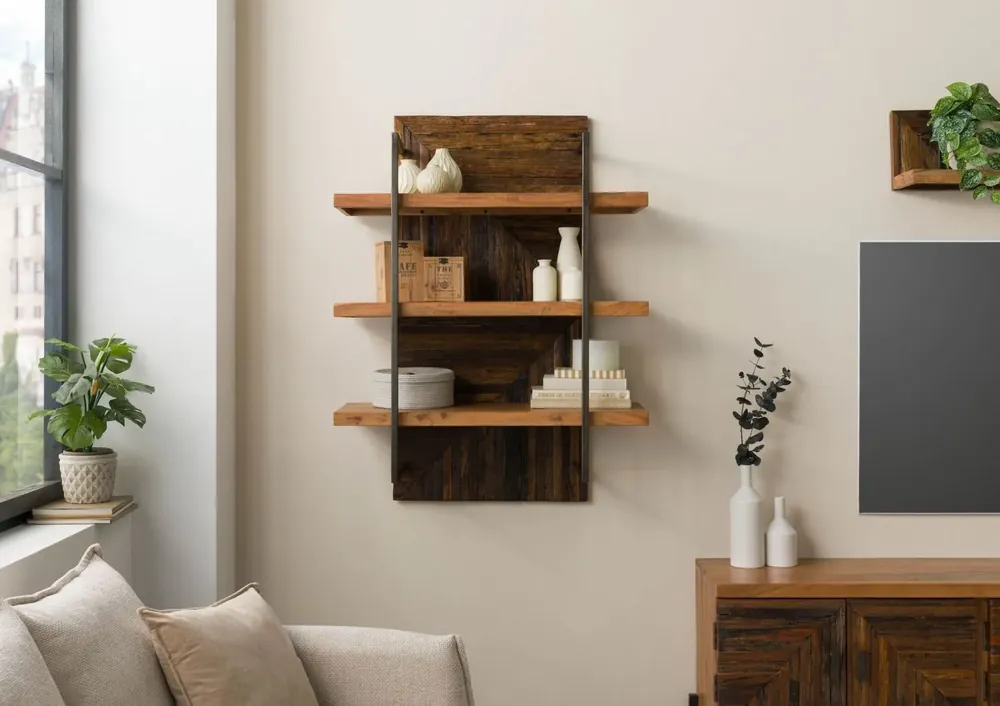 Direkt Vom Hersteller Wandregal Altholz 90x40x120 natur lackiert LYON #141