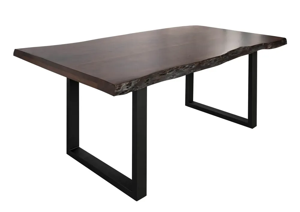 Baumtisch Akazie 180x90x77 braun lackiert / U-Beine anthrazit matt FREEFORM 5 Markenware