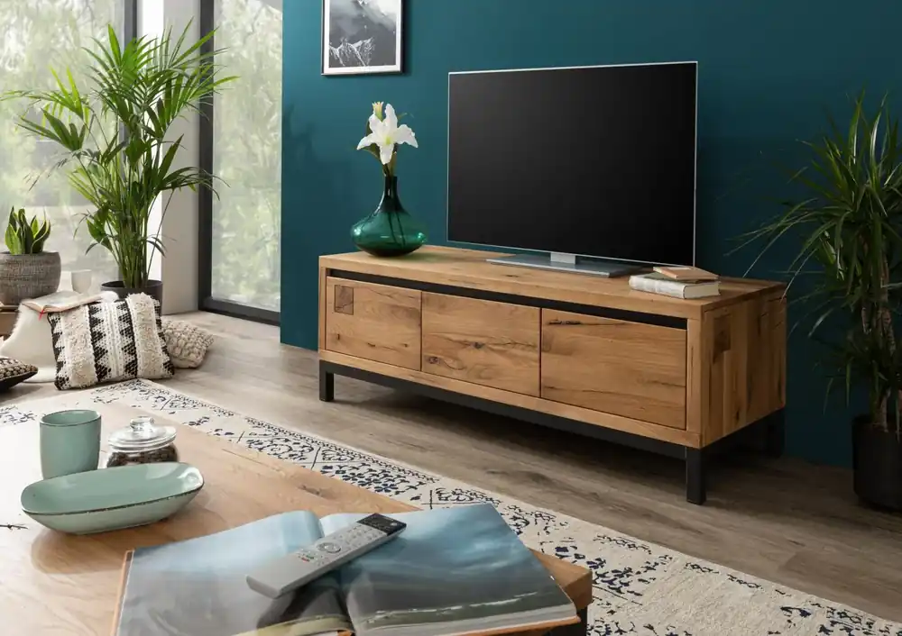 Sale TV-Board Wildeiche 153x55x54 natur geölt VILLANDERS #150