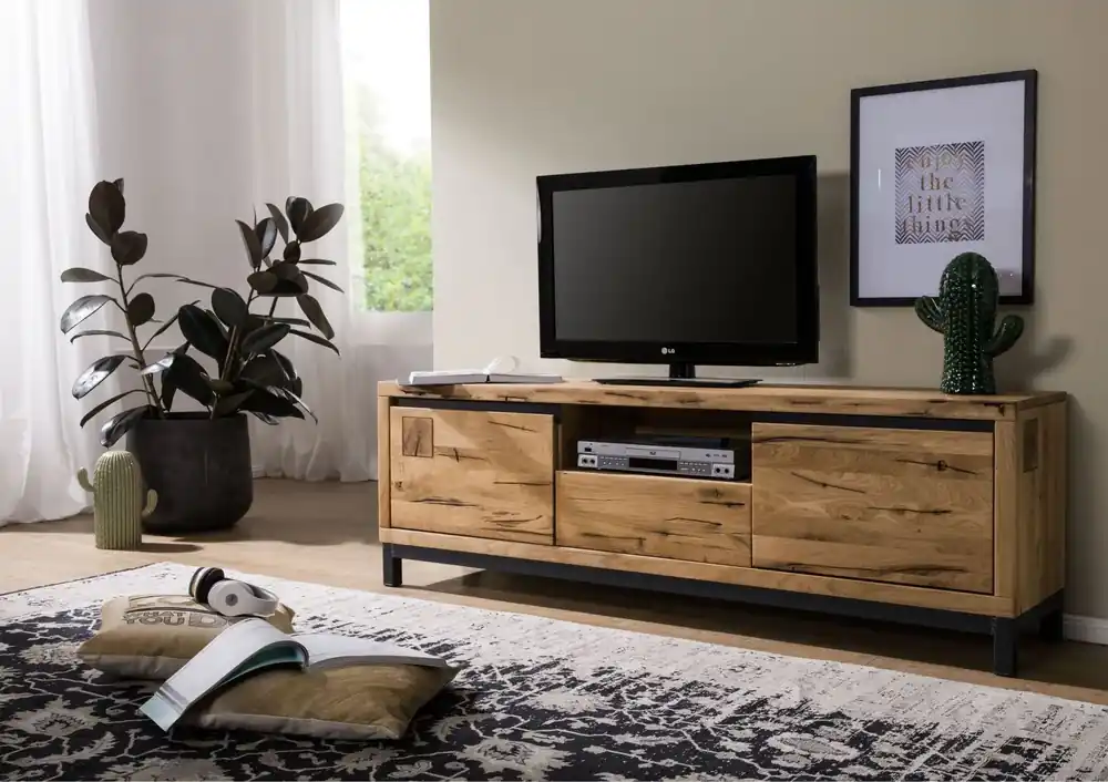 TV-Board Wildeiche 170x40x56 natur geölt VILLANDERS #113 Günstig