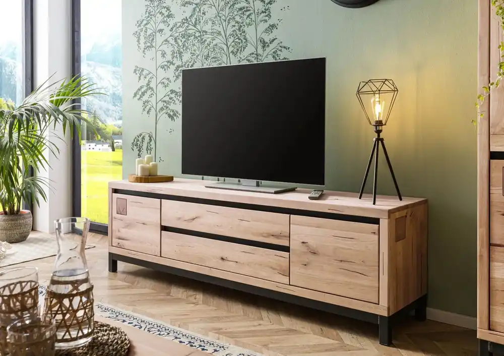 TV-Board Wildeiche 190x40x56 bianco geölt VILLANDERS #253 Solange Der Vorrat Reicht