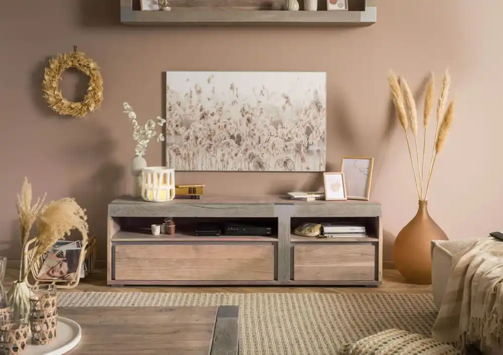 Knallerangebot TV-Board Akazie 180x48x55 beige lackiert Amsterdam #125
