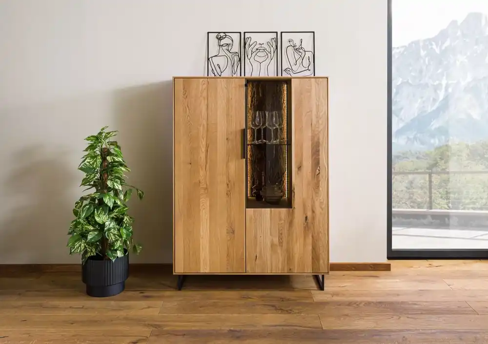 Super-Preis Highboard Wildeiche 103x43x145 natur geölt LINDAU #16