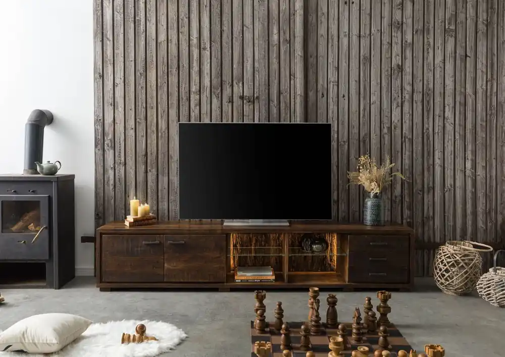 TV-Board Akazie 235x40x47 dunkelbraun lackiert BARK #216 Markenprodukt