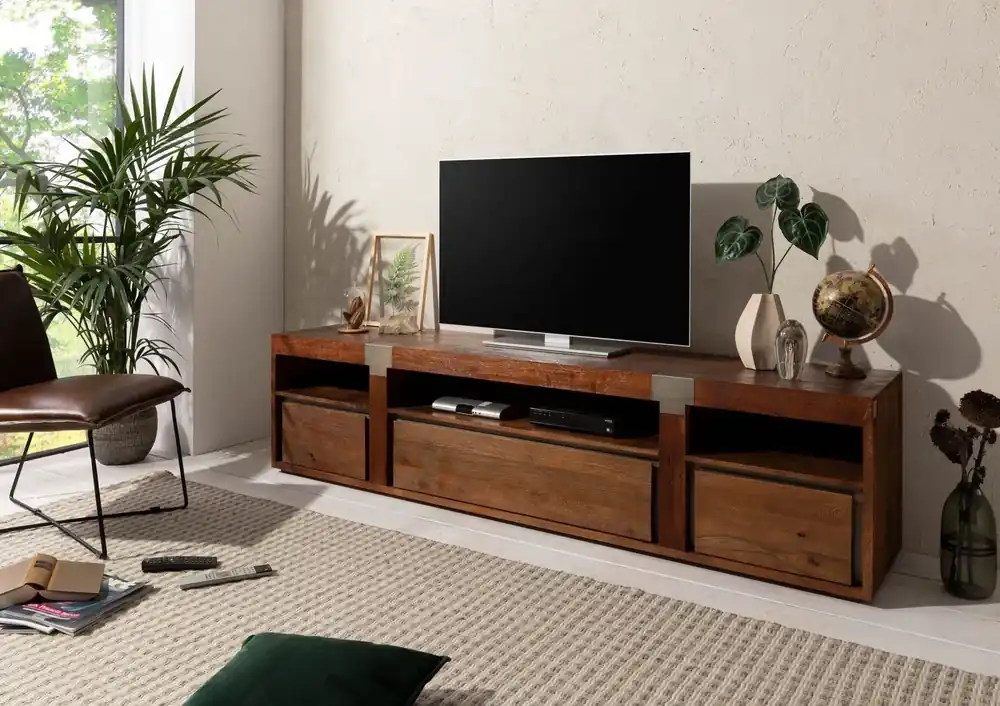 TV-Board Mango 220x48x55 braun lackiert Amsterdam #26 Schneller Versand