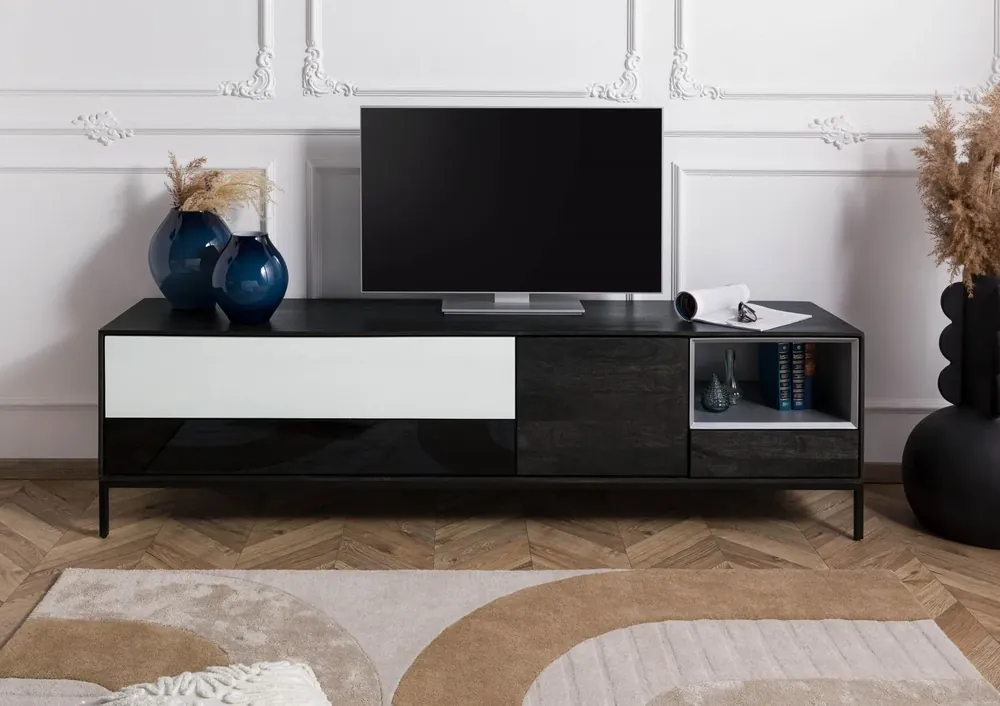 Sonderaktion TV-Board Mango 200x45x55 dunkelgrau geölt CHICAGO #202