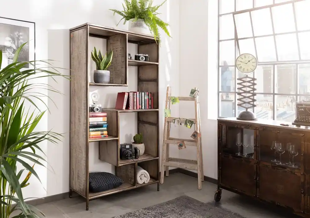 Regal Mango 90x40x180 braun lackiert HEAVY INDUSTRY #207 Begrenztes Angebot