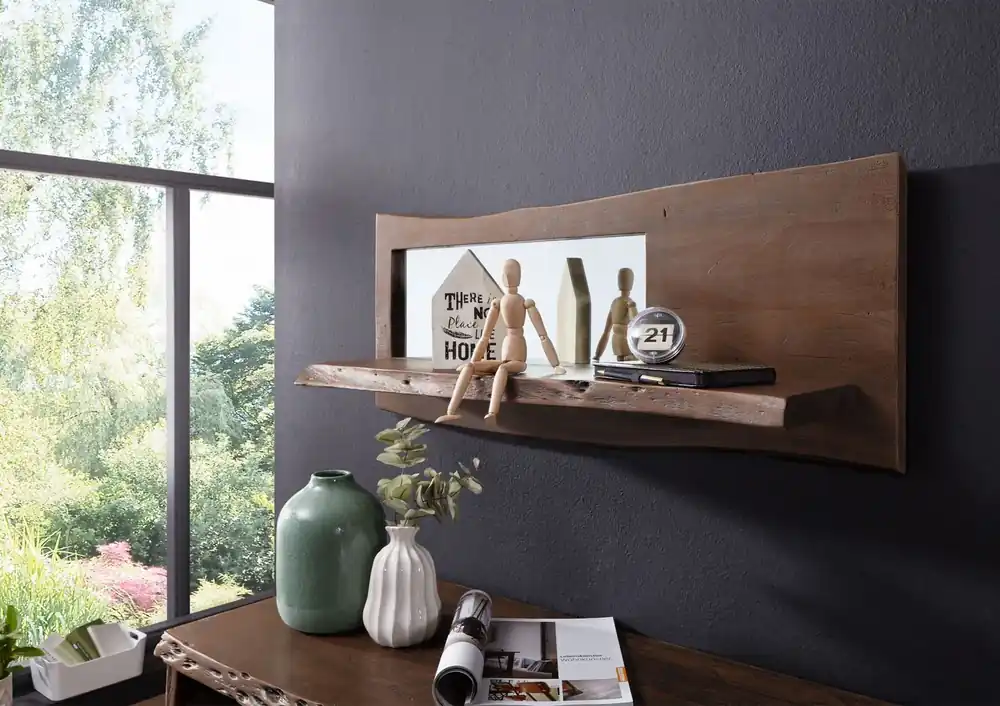 Wandregal Akazie 101x22x38 braun lackiert PURE ACACIA #807 Abverkauf