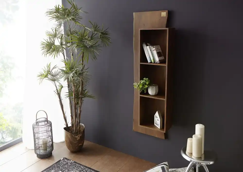 Wandregal Akazie 50x22x147 braun lackiert PURE ACACIA #201 Preis Gesenkt