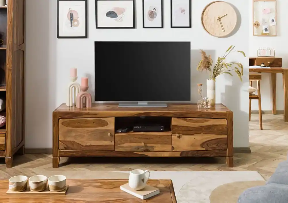 Letzte Chance TV-Board Sheesham 175x45x55 braun lackiert ANCONA #110