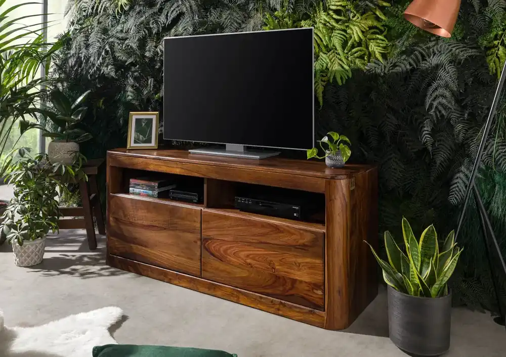 TV-Board Sheesham 130x40x58 walnuss gewachst TORONTO #219 Highlight