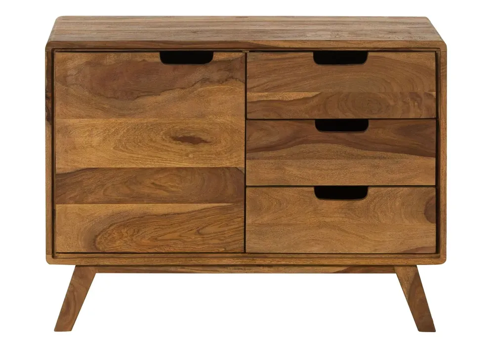 Kommode Sheesham 90x40x65 natur sandgestrahlt lackiert MALMÖ 2 #204 Schneller Versand
