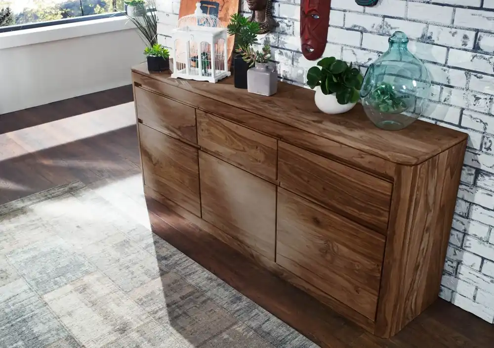 Sideboard Sheesham 185x40x80 rot-braun gebeizt TORONTO #101 Wochenendangebot