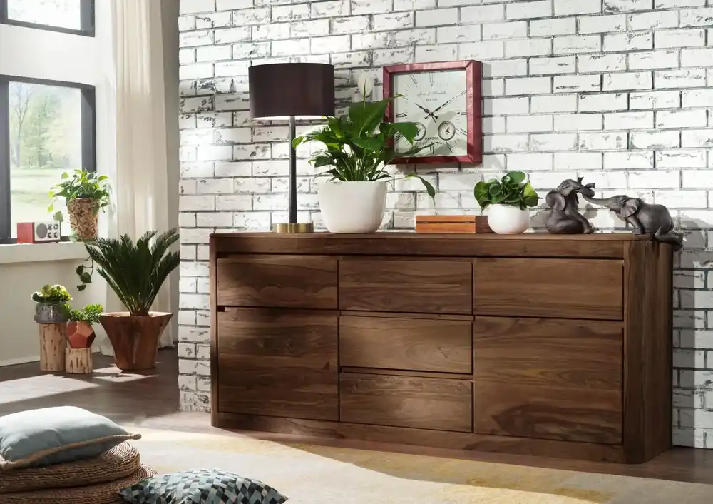 Direkt Vom Hersteller Sideboard Sheesham 185x40x80 rot-braun gebeizt TORONTO #102