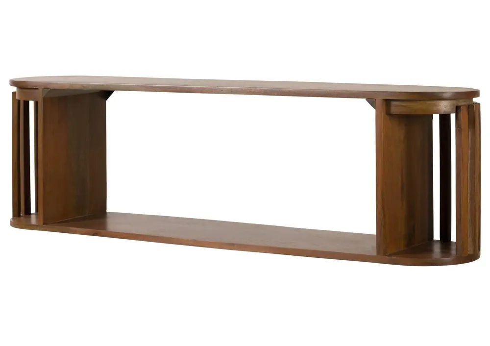 Wandregal Akazie 120x25x35 natur lackiert MADRID #98 Letzte Chance