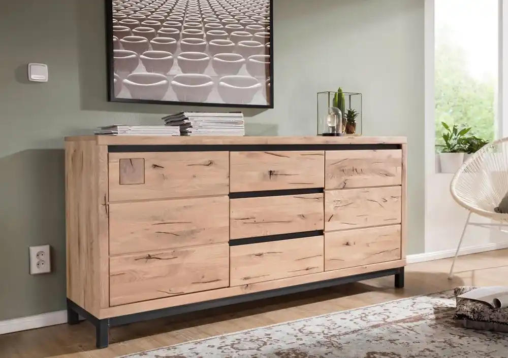 Sideboard Wildeiche 175x45x85 bianco geölt VILLANDERS #209 Finale Aktion