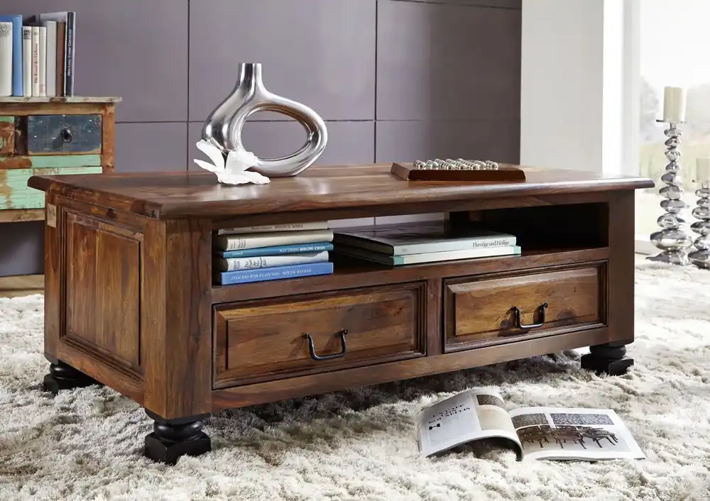 Finale Aktion Couchtisch Sheesham 115x60x45 braun lackiert NEW BOSTON #203