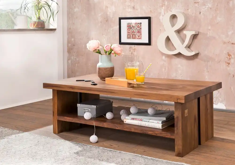 Solange Der Vorrat Reicht Couchtisch Sheesham 130x70x45 noble unique lackiert SYDNEY #121