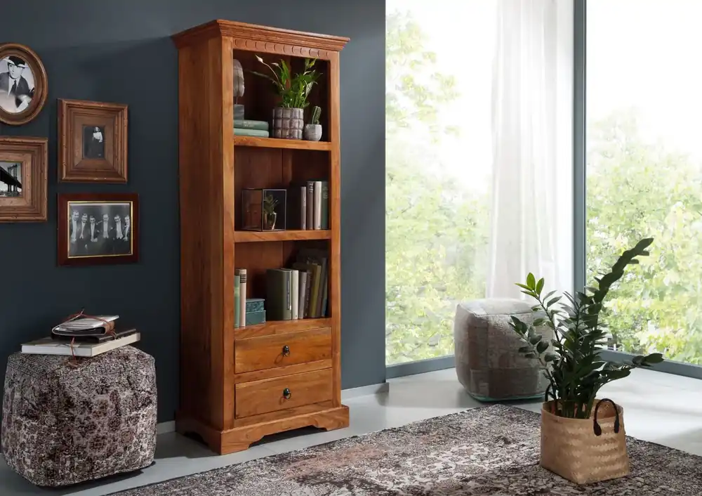 Regal Akazie 68x44x178 honig lackiert OXFORD #01009 Nur Für Kurze Zeit