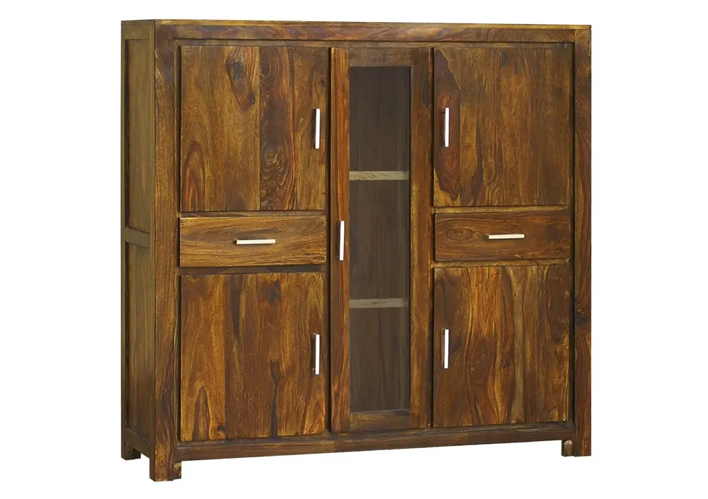 Highboard Sheesham 145x42x140 braun lackiert METRO LIFE #107 Preis Gesenkt