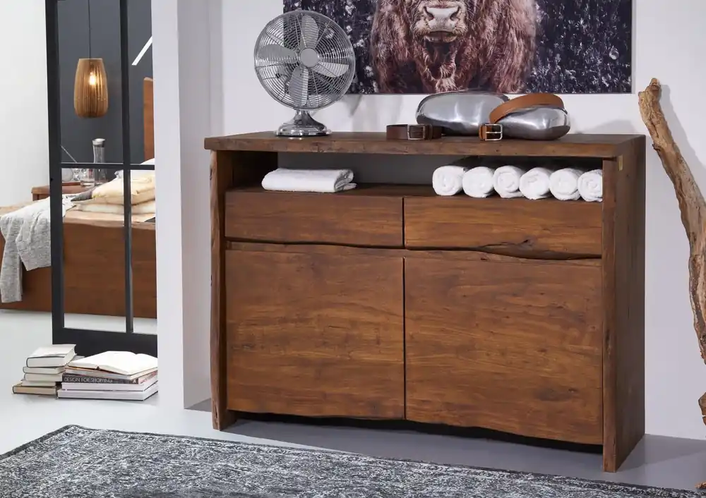 Sideboard Akazie 131x45x96 braun lackiert PURE ACACIA #203 Jetzt Kaufen