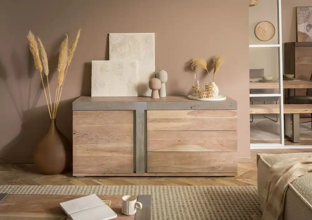 Sideboard Akazie 160x45x75 beige lackiert Amsterdam #110 Kracherpreis