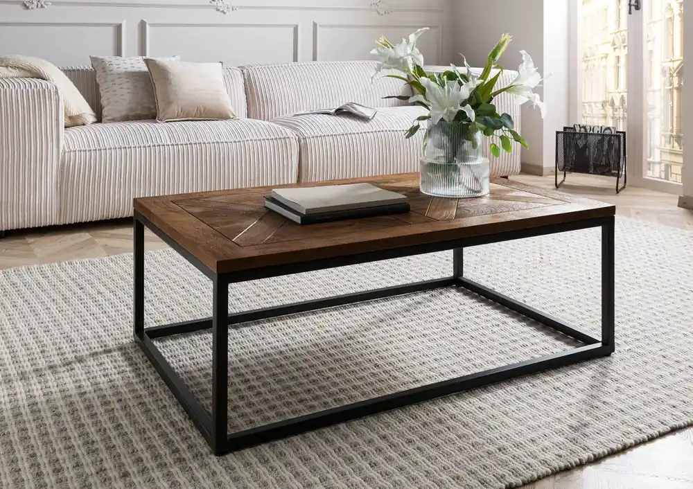 Couchtisch Akazie 110x70x40 walnuss lackiert LOUNGE COLLECTION #05 Geprüft