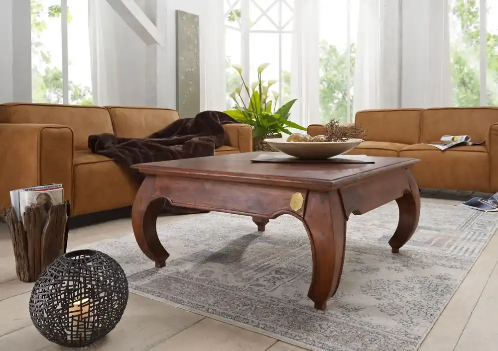 Couchtisch Akazie 120x120x40 nougat lackiert OPIUM #624 Günstig