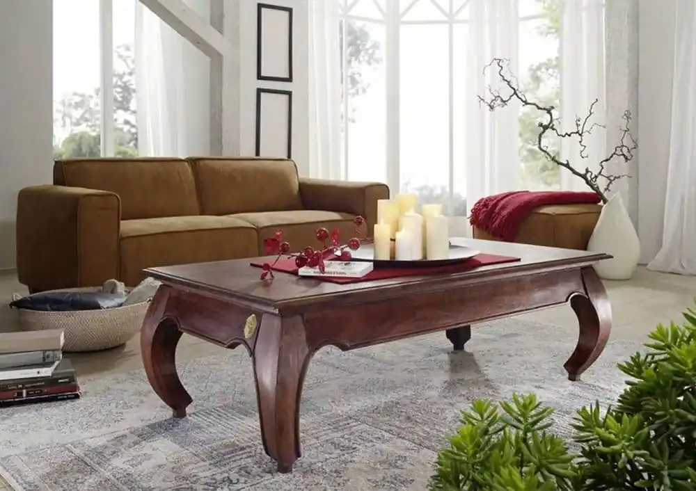 Neuheit Couchtisch Akazie 135x70x40 nougat lackiert OPIUM #616