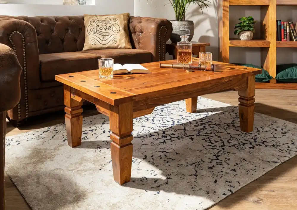 Couchtisch Akazie 135x75x40 honig lackiert OXFORD #0429 Zertifiziert