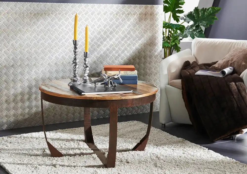 Couchtisch Altholz 75x75x45 mehrfarbig lackiert INDUSTRIAL #01 Neu Im Sortiment
