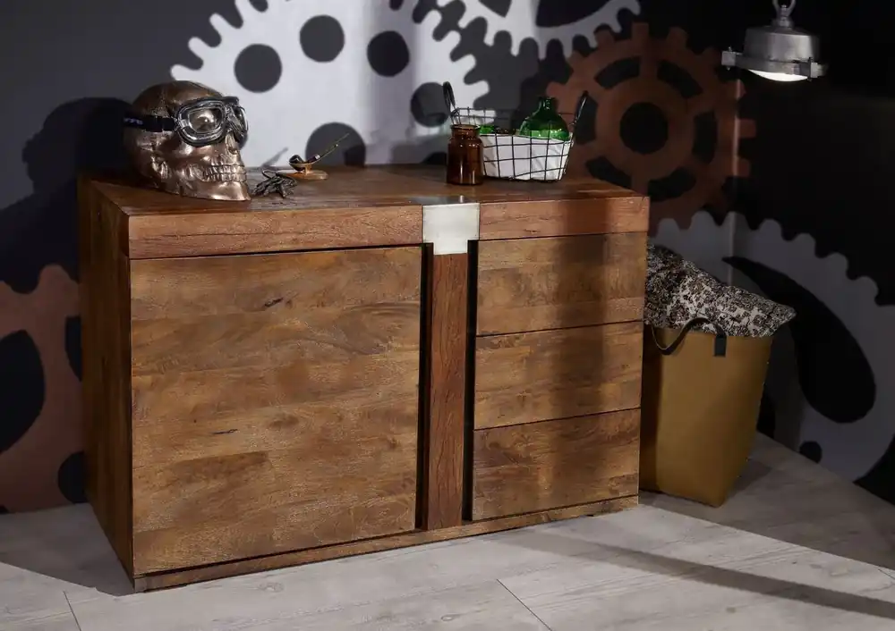 Solange Der Vorrat Reicht Sideboard Mango 115x45x75 braun lackiert Amsterdam #09