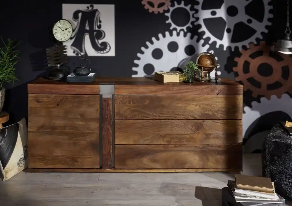 Sideboard Mango 180x45x75 braun lackiert Amsterdam #11 Echt