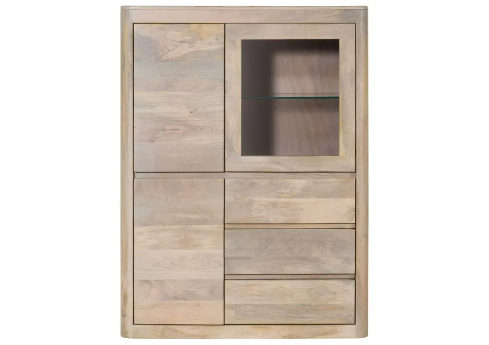 Vitrine Mango 109x40x145 weiß lackiert TORONTO #309 Super-Preis