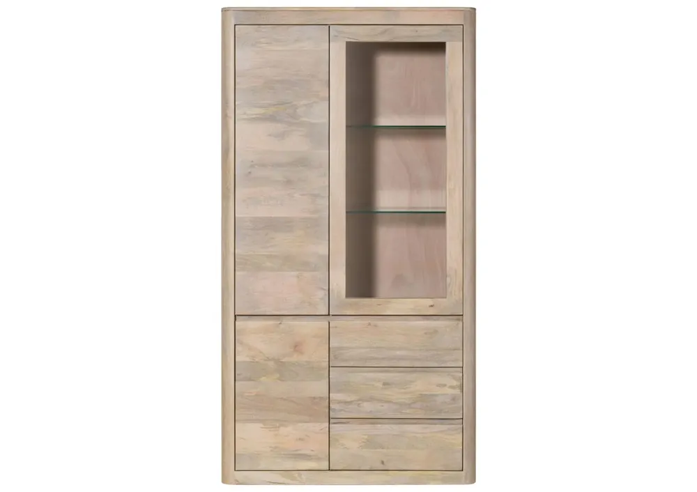 Nur Für Kurze Zeit Vitrine Mango 109x40x202 weiß lackiert TORONTO #311