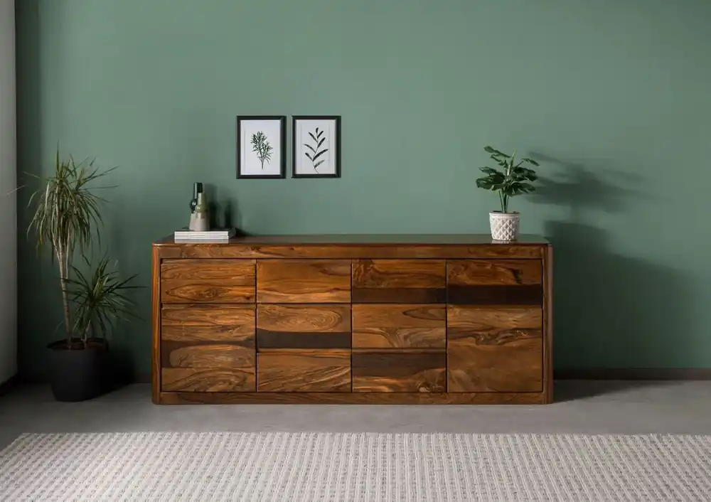 Meistverkauft Sideboard Sheesham 200x40x80 walnuss gewachst TORONTO #270