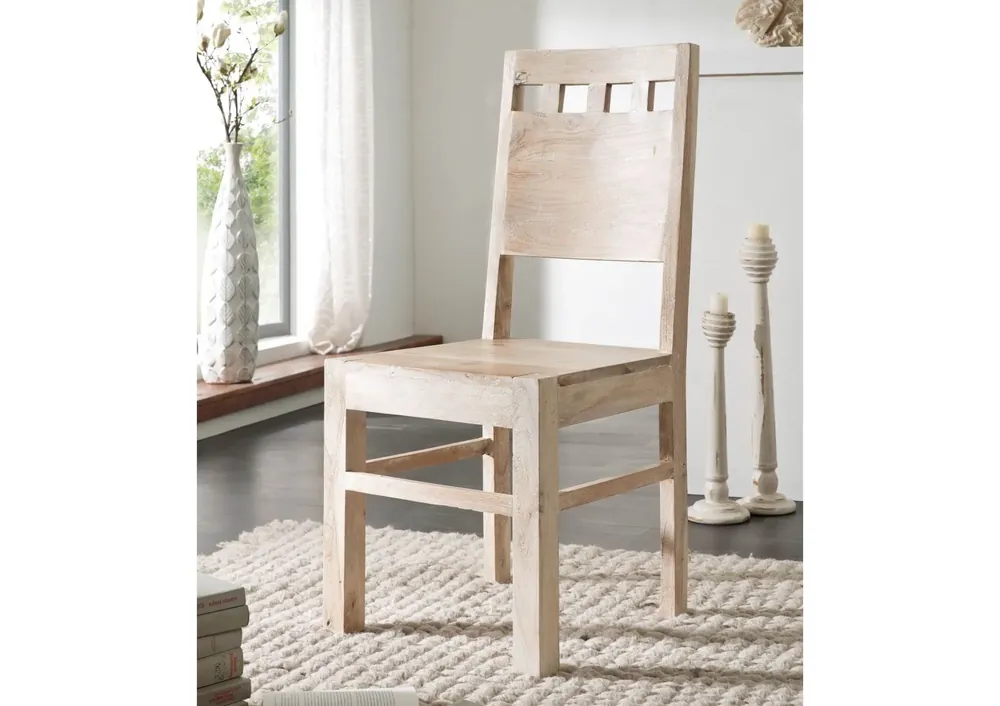 Stuhl Akazie 45x45x100 white stone getüncht NATURE WHITE #120 Kracherpreis
