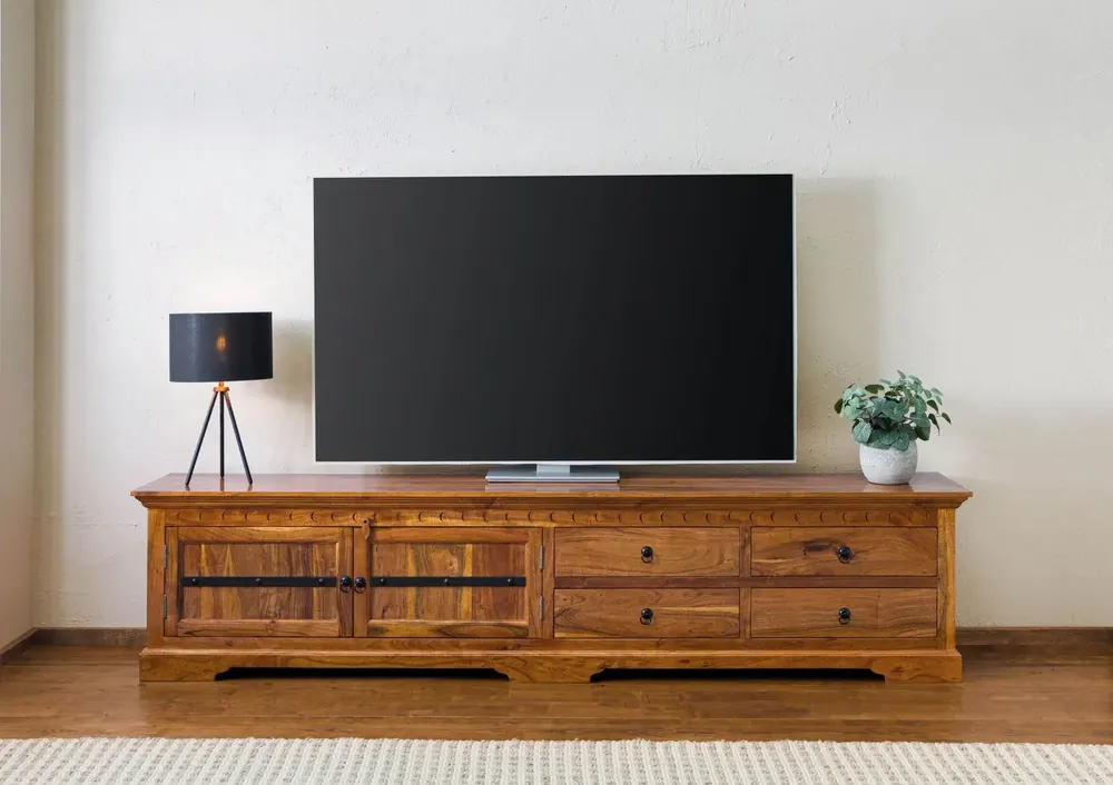 Preisreduziert TV-Board Akazie 240x40x55 honig lackiert OXFORD #01017