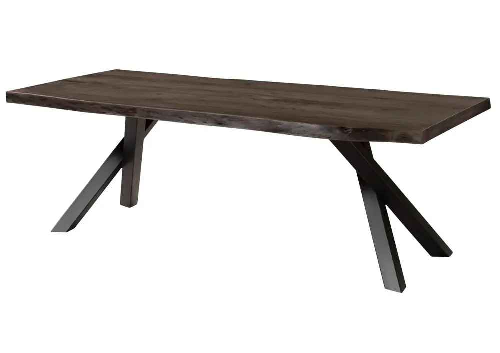 Billig Baumtisch Akazie 220x100x76 grau lackiert / A-Gestell anthrazit matt FREEFORM 5