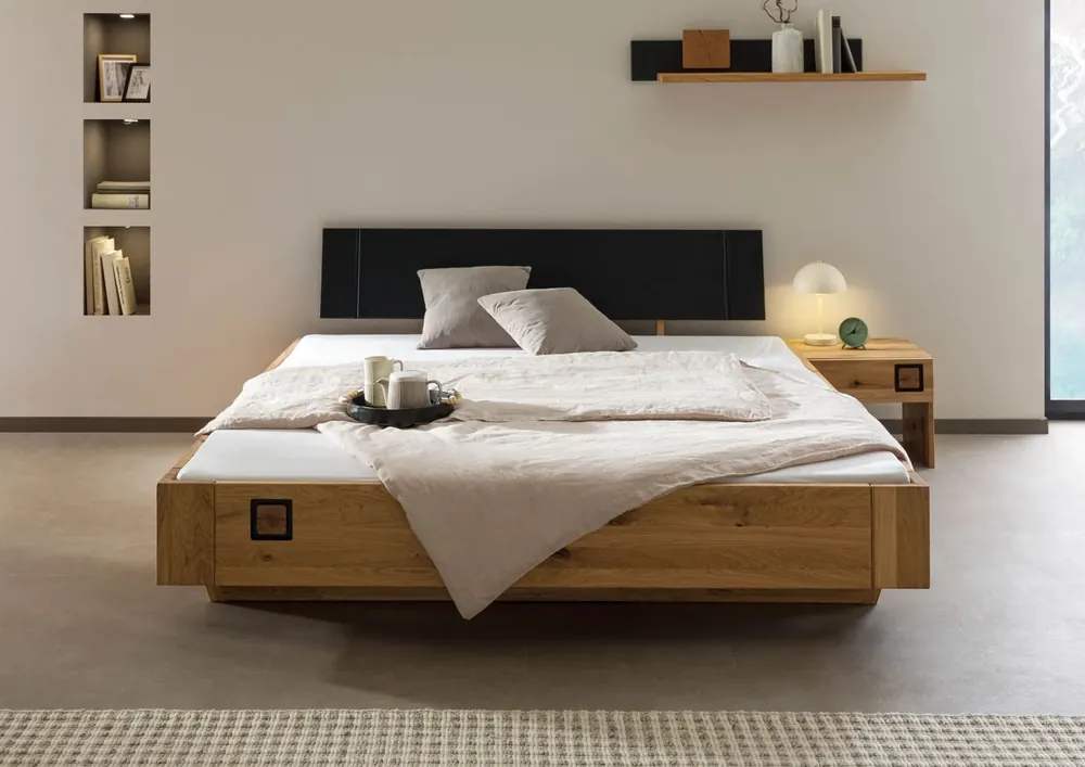 Online Kaufen Bett inkl. Nachttisch rechts Wildeiche 180x200x81 natur geölt/lackiert KITZBÜHEL #146