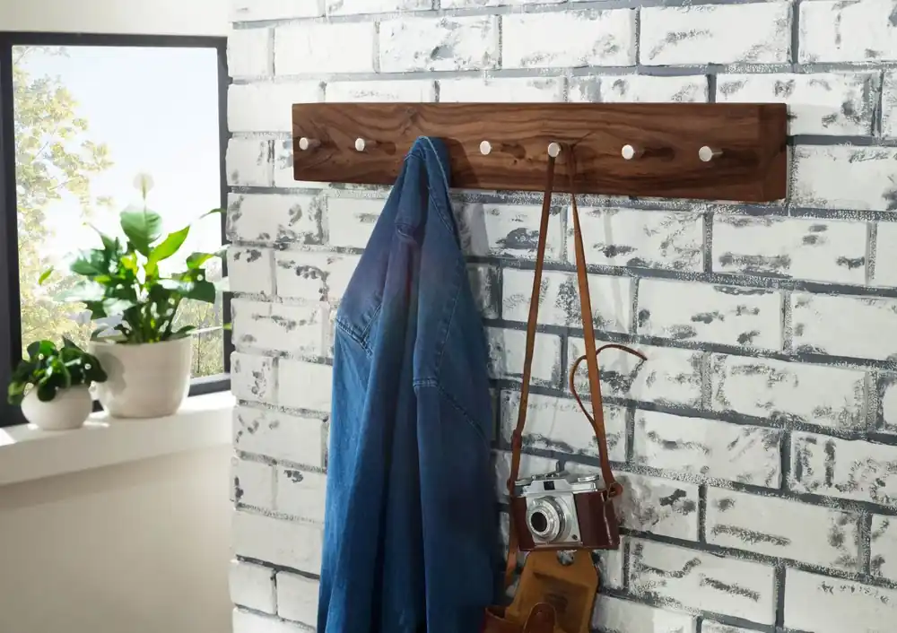 Wandgarderobe Sheesham 70x5x10 rot-braun gebeizt TORONTO #140 Jetzt Bestellen