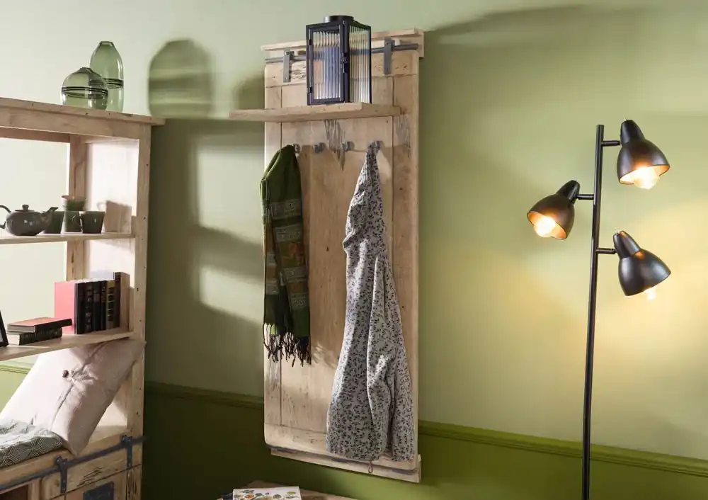 Wandgarderobe Mango 59x32x145 whitewash lackiert RAILWAY #3009 Neue Kollektion