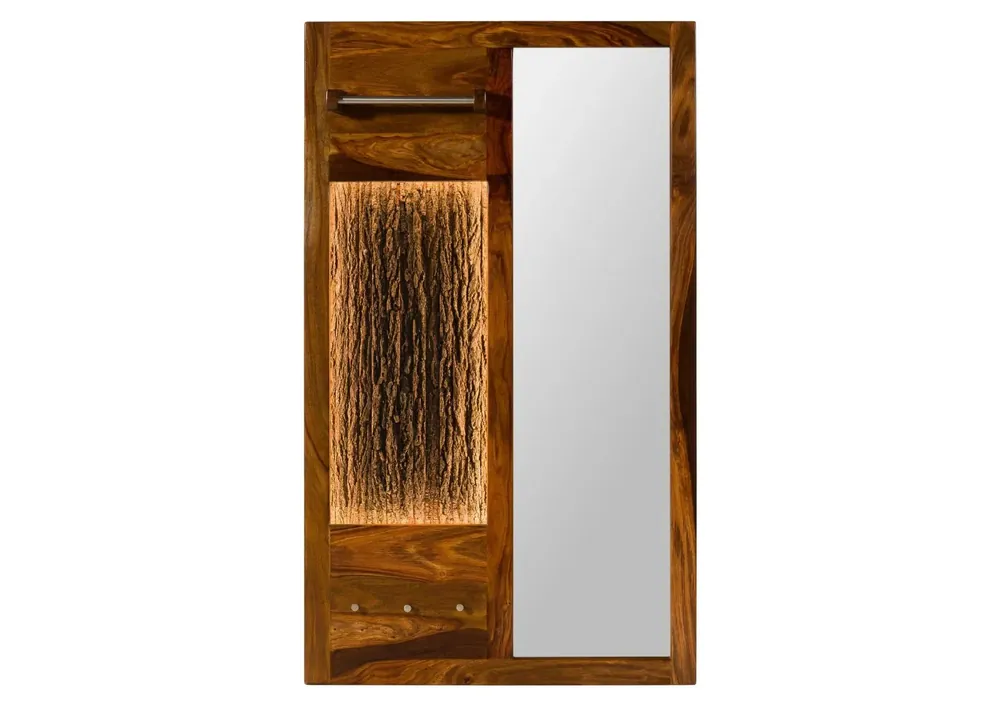 Nur Heute Wandgarderobe Sheesham 88x18x148 walnuss gewachst TORONTO LUX #278