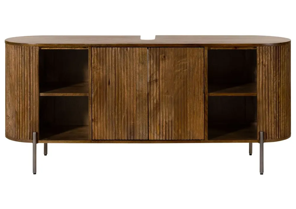 Waschbeckenunterschrank Mango 150x40x65 braun lackiert BARCELONA #251 Echt
