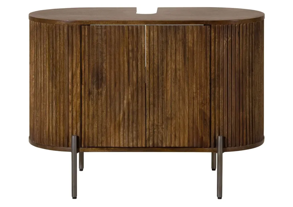 Preisknaller Waschbeckenunterschrank Mango 85x40x60 braun lackiert BARCELONA #250