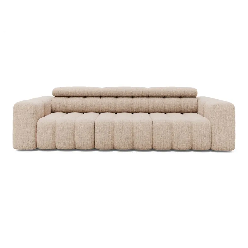 Sofa 3-Sitzer Chenille 289x113x78 beige KONSTANTIN Solange Der Vorrat Reicht