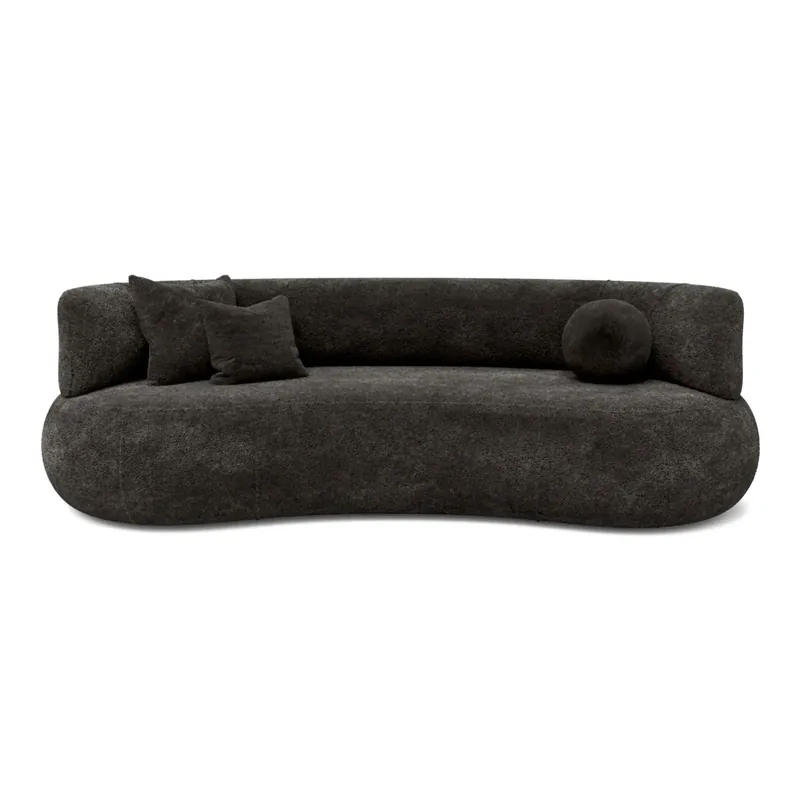 Sofa 2-Sitzer Chenille 253x100x77 dunkelgrau LUNA Sale